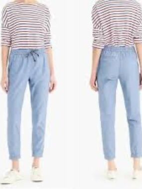 J.Crew Point Sur 100% cotton Seaside chambray joggers 12T Tall